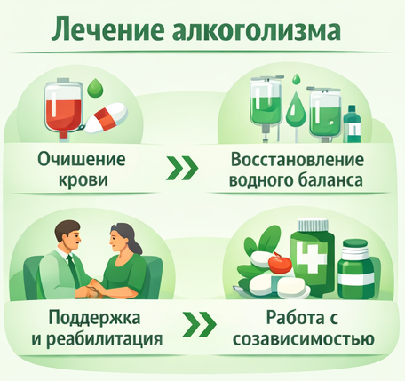 лечение алкоголизма в Подпорожье этапы